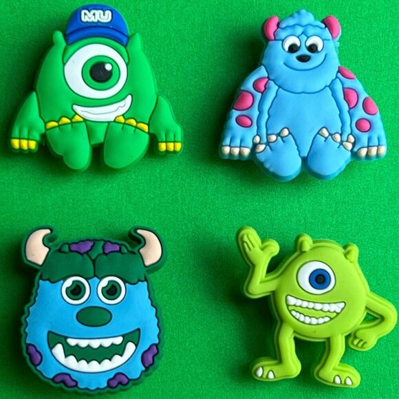 Disney Pixar Monster Inc. Sully and Mike Crocs Charms Set of 4 - Jibbitz Charms - Picture 1 of 3